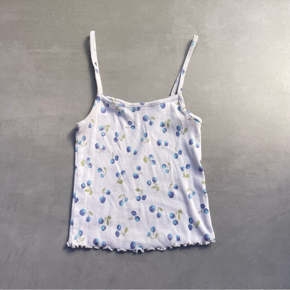 Blueberry Print Spaghetti Strap Tank